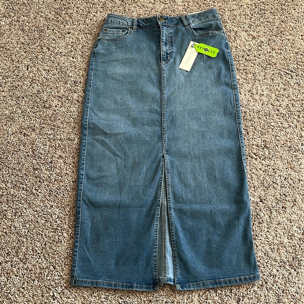 Rachel Zoe Women’s High Rise Maxi Jean Skirt Size 8